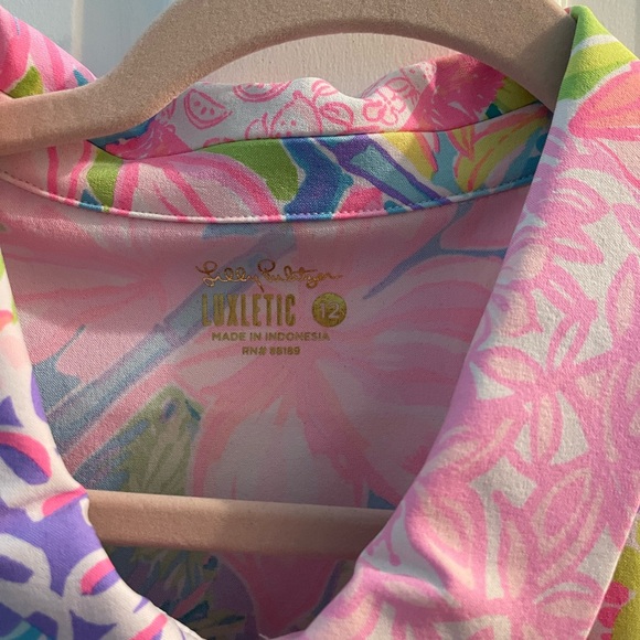 Lilly Pulitzer Luxletic Floral Top in Pink and Purple - Picture 2 of 2
